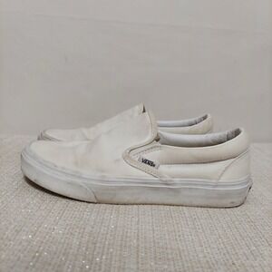 Vans Asher Canvas Triple White Slip-On Classic Shoes Womens‎ 8/Men 6.5